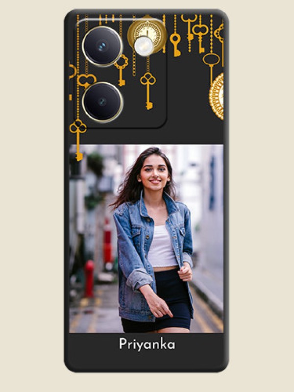 Custom Decorative Design with Text On Space Black Custom Soft Matte Mobile Back Cover - Vivo Y200 Pro 5G