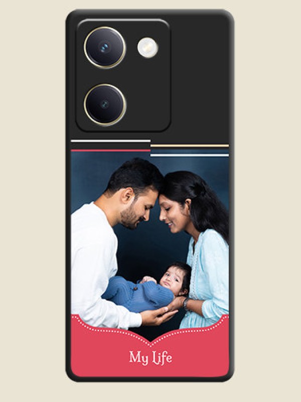 Custom Classic Plain Design with Name On Space Black Custom Soft Matte Mobile Back Cover - Vivo Y200 Pro 5G