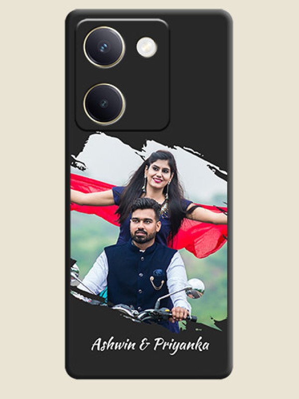 Custom Grunge Brush Strokes on Photo  On Space Black Custom Soft Matte Mobile Back Cover - Vivo Y200 Pro 5G