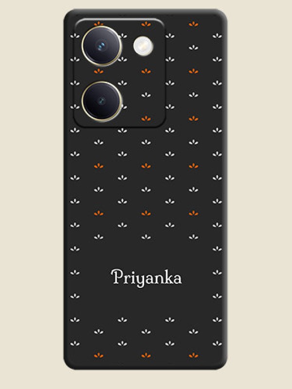 Custom Simple Pattern With Custom Text On Space Black Custom Soft Matte Mobile Back Cover - Vivo Y200 Pro 5G