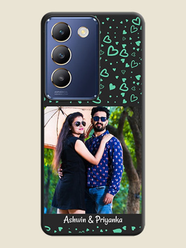 Custom Sea Green Indefinite Love Pattern - Photo on Space Black Soft Matte Mobile Cover - Vivo Y200E 5G