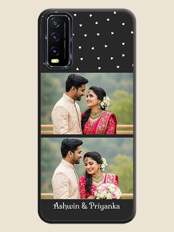 Custom Miniature Love Symbols with Name on Space Black Custom Soft Matte Back Cover - Vivo Y20A
