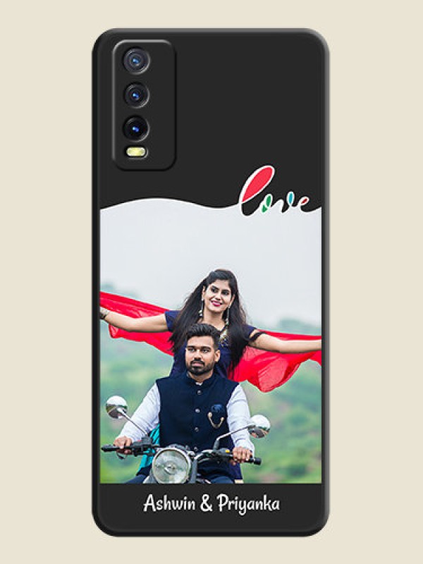 Custom Fall in Love Pattern with Picture on Photo on Space Black Soft Matte Mobile Case - Vivo Y20A