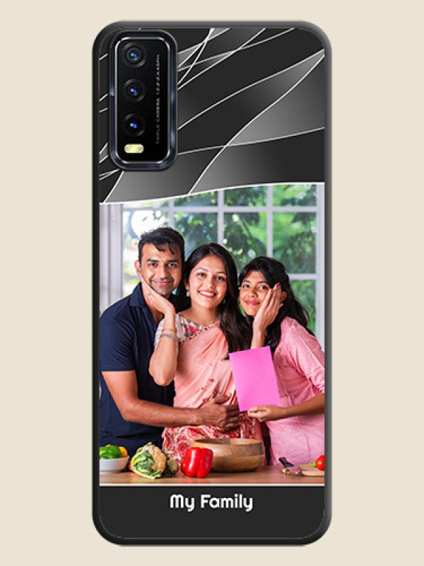 Custom Mixed Wave Lines on Photo on Space Black Soft Matte Mobile Cover - Vivo Y20A