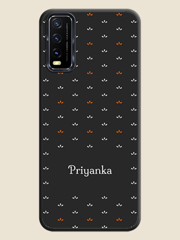 Custom Simple Pattern With Custom Text On Space Black Personalized Soft Matte Phone Covers -Vivo Y20A