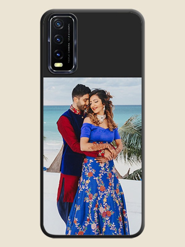 Custom Image Upload With Space Black Color On Custom Soft Matte Mobile Back Cover - Vivo Y20A
