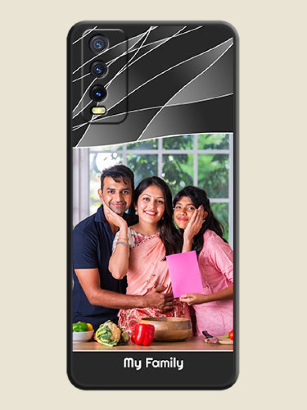 Custom Mixed Wave Lines on Photo on Space Black Soft Matte Mobile Cover - Vivo Y20G