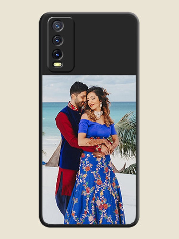 Custom Image Upload With Space Black Color On Custom Soft Matte Mobile Back Cover - Vivo Y20G