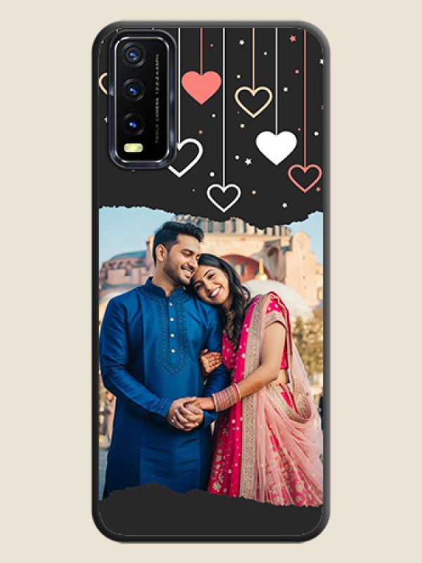 Custom Love Hangings with Splash Wave Picture on Space Black Custom Soft Matte Phone Back Cover - Vivo Y20T