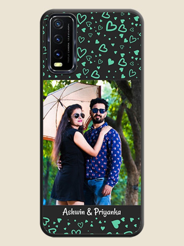 Custom Sea Green Indefinite Love Pattern on Photo on Space Black Soft Matte Mobile Cover - Vivo Y20T