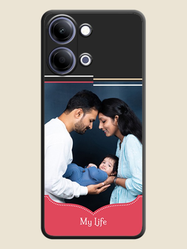 Custom Classic Plain Design with Name On Space Black Custom Soft Matte Mobile Back Cover - Vivo Y21 5G