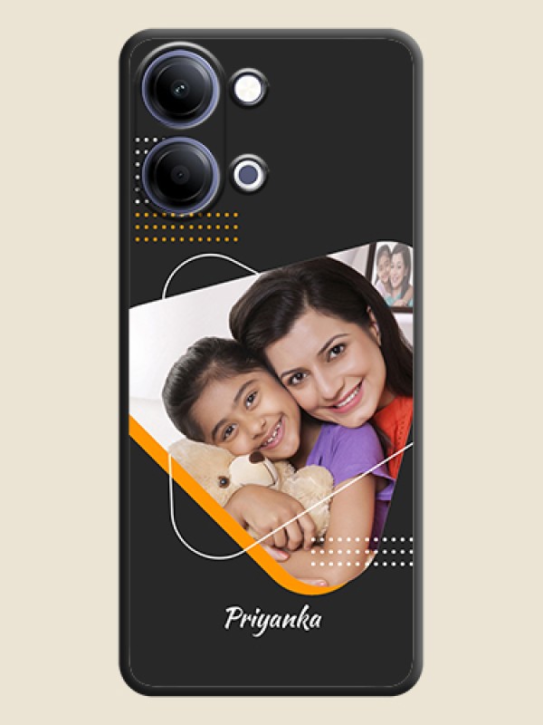 Custom Yellow Triangle on Photo On Space Black Custom Soft Matte Mobile Back Cover - Vivo Y21 5G