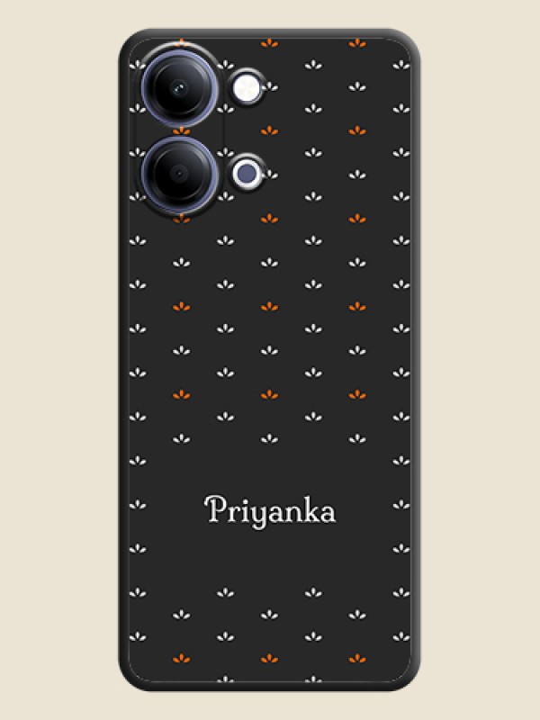 Custom Simple Pattern With Custom Text On Space Black Custom Soft Matte Mobile Back Cover - Vivo Y21 5G