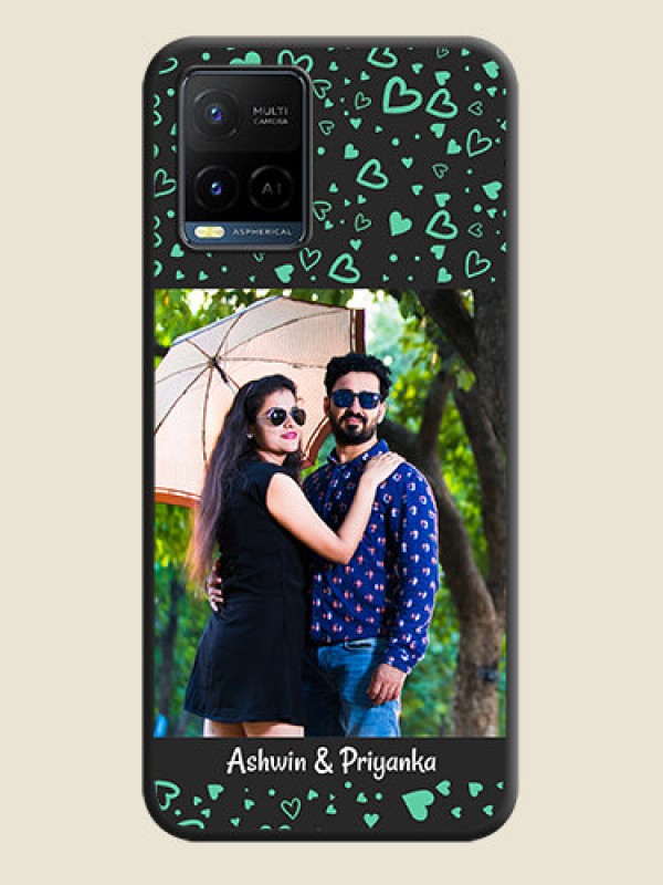 Custom Sea Green Indefinite Love Pattern on Photo on Space Black Soft Matte Mobile Cover - Vivo Y21