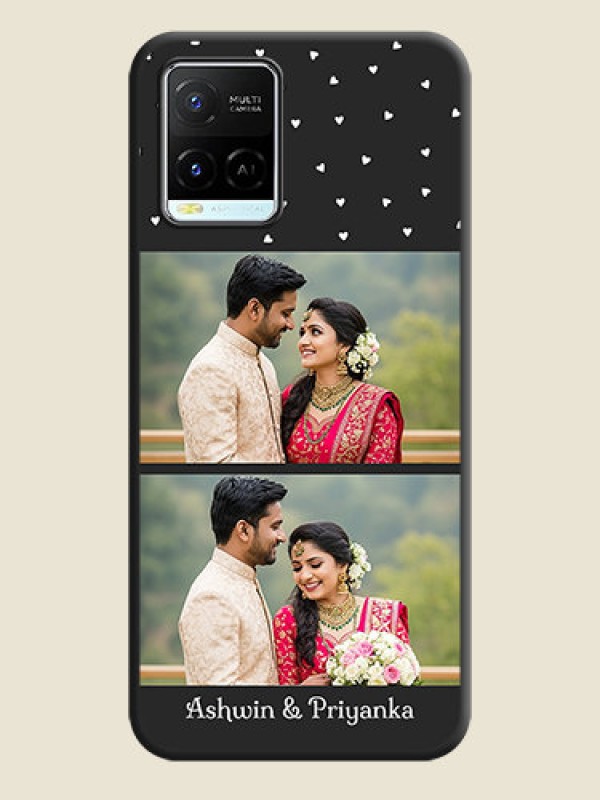 Custom Miniature Love Symbols with Name on Space Black Custom Soft Matte Back Cover - Vivo Y21e