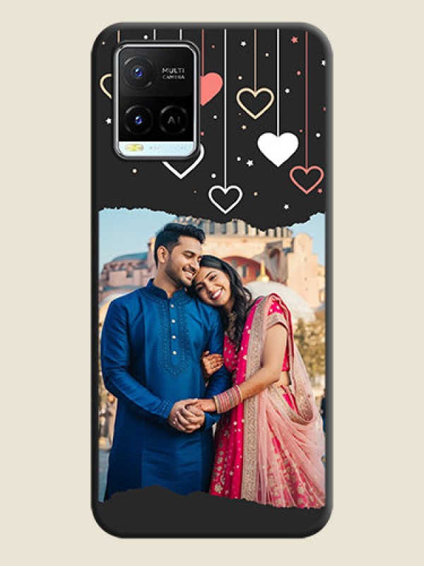 Custom Love Hangings with Splash Wave Picture on Space Black Custom Soft Matte Phone Back Cover - Vivo Y21e