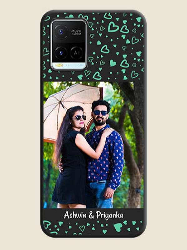 Custom Sea Green Indefinite Love Pattern on Photo on Space Black Soft Matte Mobile Cover - Vivo Y21e