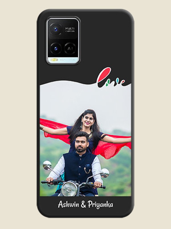 Custom Fall in Love Pattern with Picture on Photo on Space Black Soft Matte Mobile Case - Vivo Y21e