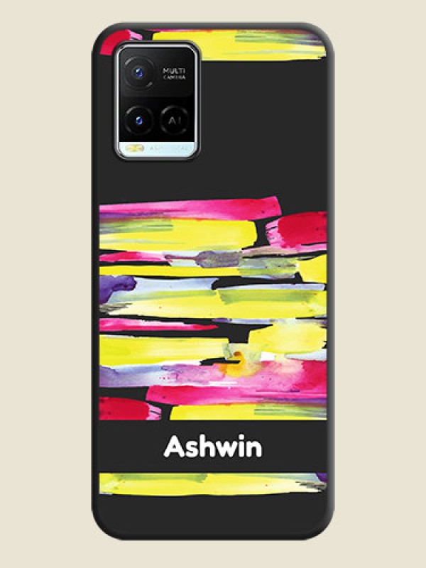 Custom Brush Coloured on Space Black Personalized Soft Matte Phone Covers - Vivo Y21e