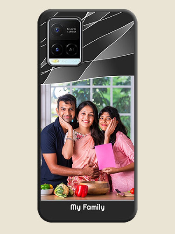 Custom Mixed Wave Lines on Photo on Space Black Soft Matte Mobile Cover - Vivo Y21e