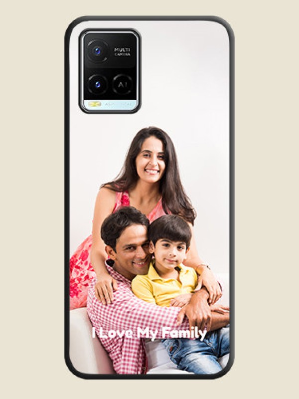 Custom Full Single Pic Upload With Text On Space Black Personalized Soft Matte Phone Covers -Vivo Y21E