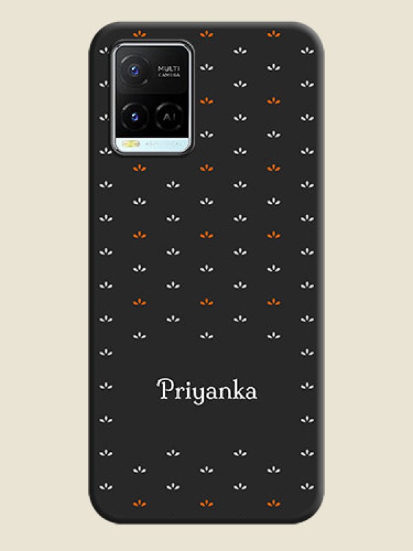Custom Simple Pattern With Custom Text On Space Black Personalized Soft Matte Phone Covers -Vivo Y21E