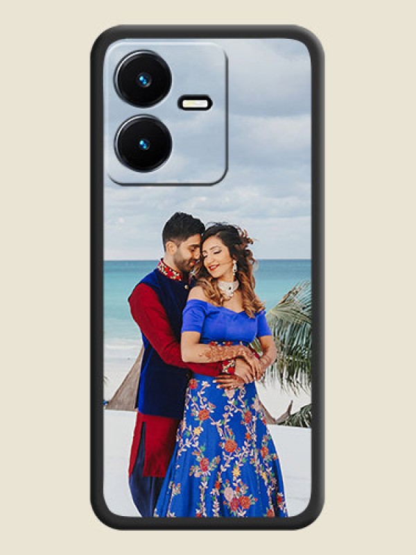 Custom Full Single Pic Upload On Space Black Personalized Soft Matte Phone Covers -Vivo Y22