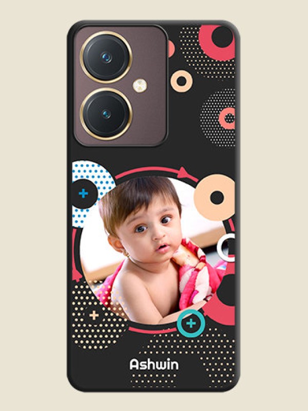 Custom Multicoloured Round Image on Personalised Space Black Soft Matte Cases - Vivo Y27