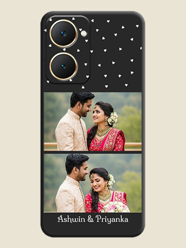 Custom Miniature Love Symbols with Name On Space Black Custom Soft Matte Mobile Back Cover - Vivo Y28s 5G