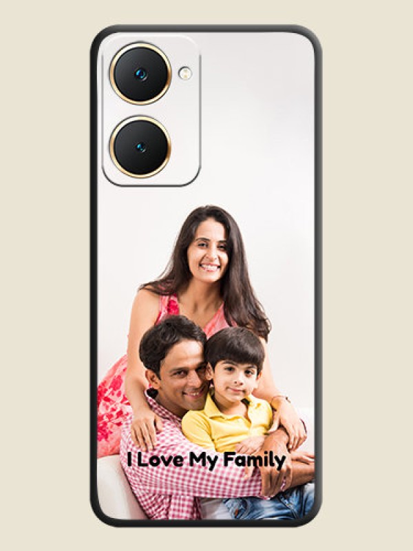 Custom Full Single Pic Upload With Text On Space Black Custom Soft Matte Mobile Back Cover - Vivo Y28s 5G