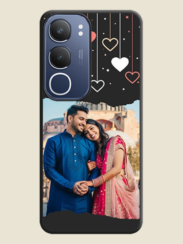 Custom Love Hangings with Splash Wave Picture On Space Black Custom Soft Matte Mobile Back Cover - Vivo Y29 5G