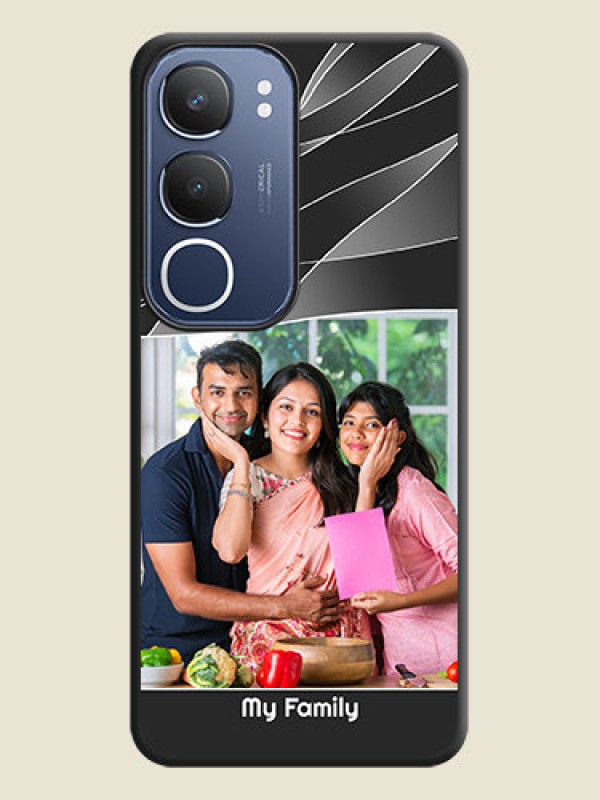 Custom Mixed Wave Lines on Photo On Space Black Custom Soft Matte Mobile Back Cover - Vivo Y29 5G