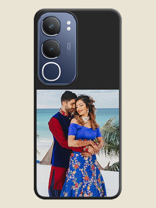 Custom Image Upload With Space Black Color On Custom Soft Matte Mobile Back Cover - Vivo Y29 5G