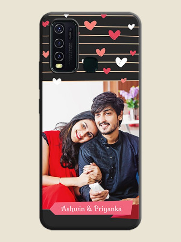 Custom Love Pattern with Name on Pink Ribbon  - Photo on Space Black Soft Matte Back Cover - Vivo Y30
