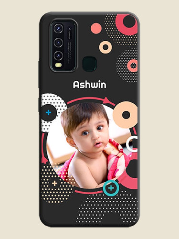 Custom Multicoloured Round Image on Personalised Space Black Soft Matte Cases - Vivo Y30