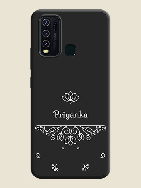 Custom Lotus Garden Custom Text On Space Black Personalized Soft Matte Phone Covers -Vivo Y30