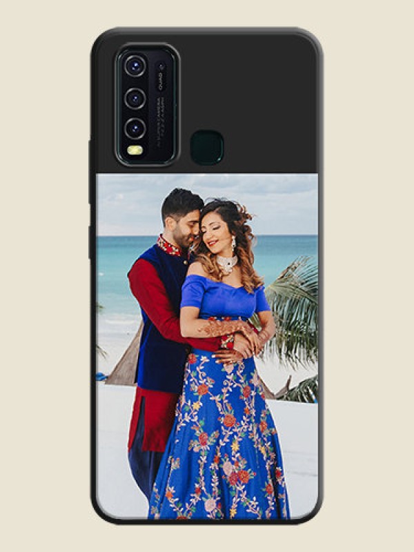 Custom Image Upload With Space Black Color On Custom Soft Matte Mobile Back Cover - Vivo Y30