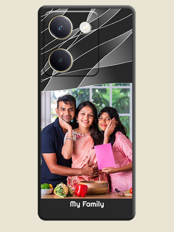 Custom Mixed Wave Lines on Photo On Space Black Custom Soft Matte Mobile Back Cover - Vivo Y300 Plus 5G