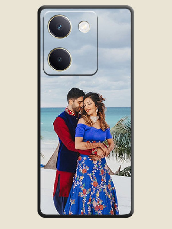 Custom Full Single Pic Upload On Space Black Custom Soft Matte Mobile Back Cover - Vivo Y300 Plus 5G