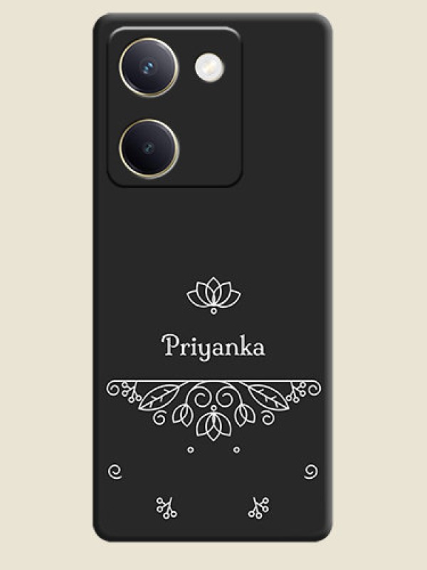 Custom Lotus Garden Custom Text On Space Black Custom Soft Matte Mobile Back Cover - Vivo Y300 Plus 5G