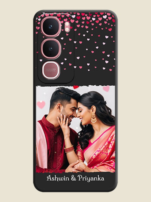 Custom Fall in Love with Your Partner on Photo On Space Black Custom Soft Matte Mobile Back Cover - Vivo Y31 5G