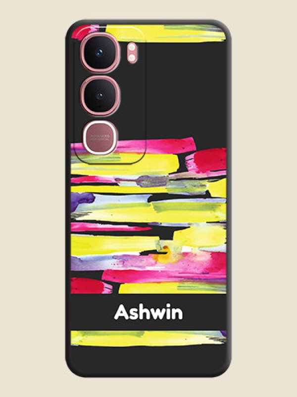 Custom Brush Coloured On Space Black Custom Soft Matte Mobile Back Cover - Vivo Y31 5G