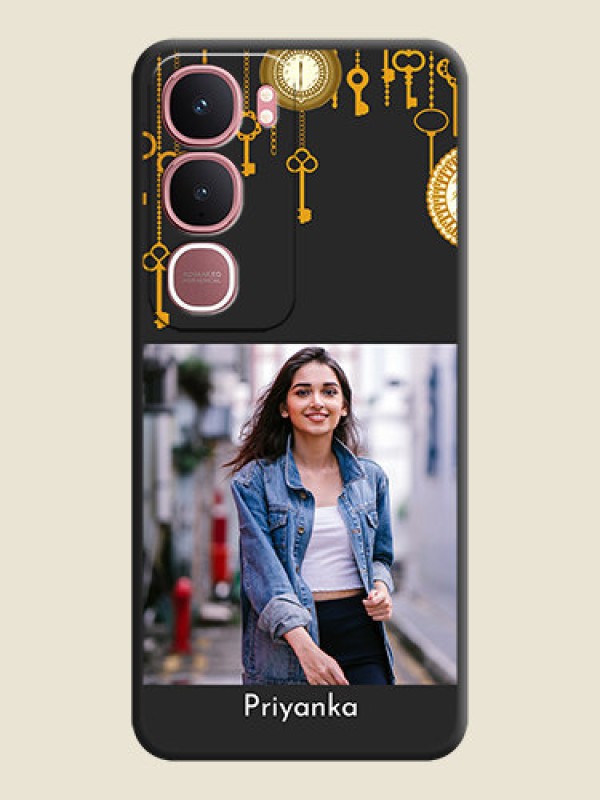 Custom Decorative Design with Text On Space Black Custom Soft Matte Mobile Back Cover - Vivo Y31 5G