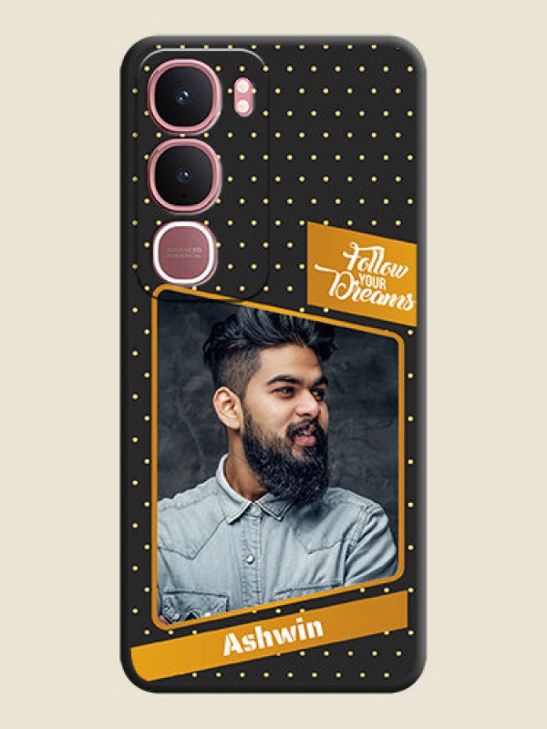 Custom Follow Your Dreams with White Dots On Space Black Custom Soft Matte Mobile Back Cover - Vivo Y31 5G