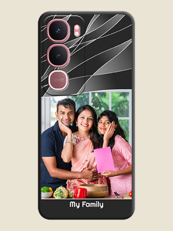 Custom Mixed Wave Lines on Photo On Space Black Custom Soft Matte Mobile Back Cover - Vivo Y31 5G