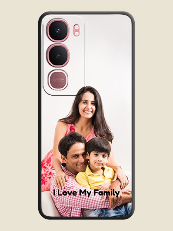 Custom Full Single Pic Upload With Text On Space Black Custom Soft Matte Mobile Back Cover - Vivo Y31 5G
