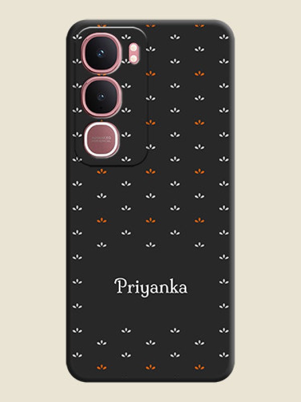 Custom Simple Pattern With Custom Text On Space Black Custom Soft Matte Mobile Back Cover - Vivo Y31 5G