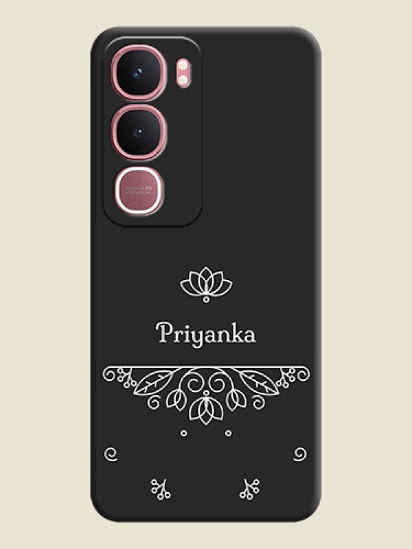 Custom Lotus Garden Custom Text On Space Black Custom Soft Matte Mobile Back Cover - Vivo Y31 5G