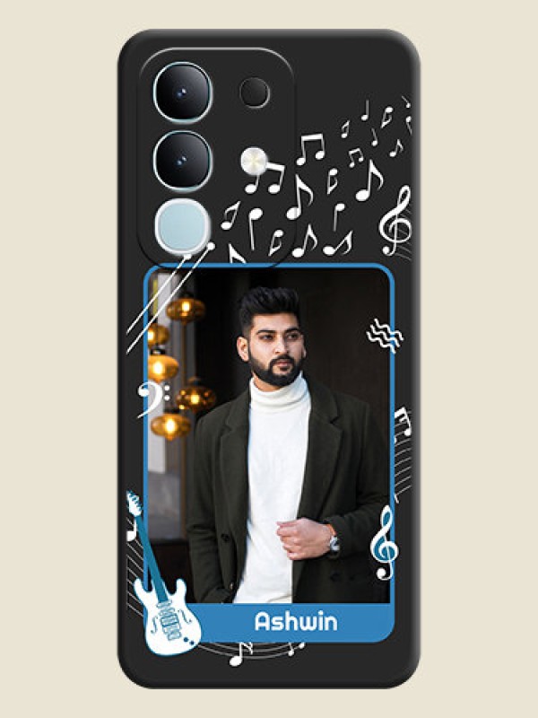 Custom Musical Theme Design with Text on Photo On Space Black Custom Soft Matte Mobile Back Cover - Vivo Y31 Pro 5G