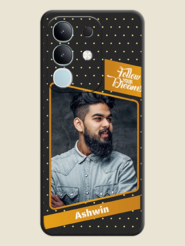 Custom Follow Your Dreams with White Dots On Space Black Custom Soft Matte Mobile Back Cover - Vivo Y31 Pro 5G